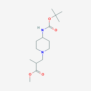 molecular formula C15H28N2O4 B1520663 3-(4-Boc-氨基-哌啶-1-基)-2-甲基丙酸甲酯 CAS No. 886364-51-8