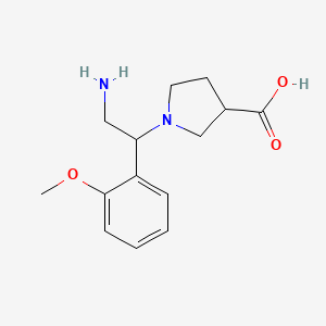 molecular formula C14H20N2O3 B1520664 1-[2-Amino-1-(2-methoxy-phenyl)-ethyl]-pyrrolidine-3-carboxylic acid CAS No. 886363-84-4