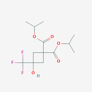 molecular formula C13H19F3O5 B15206640 Diisopropyl 3-hydroxy-3-(trifluoromethyl)cyclobutane-1,1-dicarboxylate 