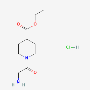 molecular formula C10H19ClN2O3 B1520665 1-(2-Amino-acetyl)-piperidine-4-carboxylic acid ethyl ester hydrochloride CAS No. 345954-49-6