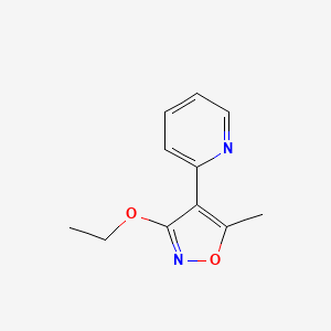 molecular formula C11H12N2O2 B15206716 Pyridine, 2-(3-ethoxy-5-methyl-4-isoxazolyl)- 