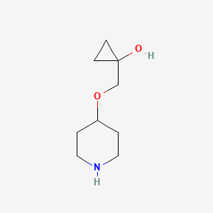 molecular formula C9H17NO2 B15206739 1-((Piperidin-4-yloxy)methyl)cyclopropanol 