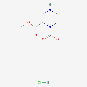 molecular formula C11H21ClN2O4 B1520675 1-tert-Butyl 2-methyl piperazine-1,2-dicarboxylate hydrochloride CAS No. 1269449-40-2