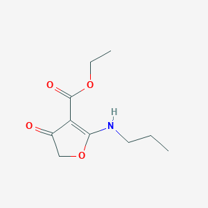 molecular formula C10H15NO4 B15206850 Ethyl 4-oxo-2-(propylamino)-4,5-dihydro-3-furancarboxylate 
