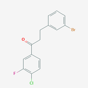 molecular formula C15H11BrClFO B1520691 3-(3-Bromophenyl)-1-(4-chloro-3-fluorophenyl)propan-1-one CAS No. 898760-39-9