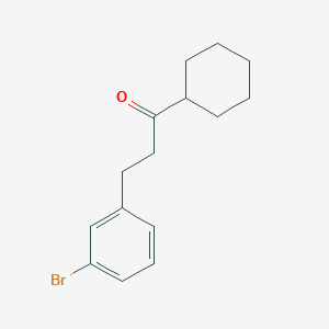 molecular formula C15H19BrO B1520692 2-(3-Bromophenyl)ethyl cyclohexyl ketone CAS No. 898760-93-5