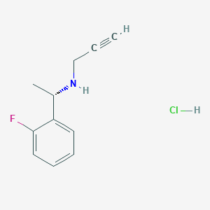 molecular formula C11H13ClFN B15206978 N-[(1S)-1-(2-Fluorophenyl)ethyl]prop-2-yn-1-amine hydrochloride 
