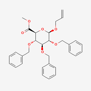 molecular formula C31H34O7 B15207029 Methyl (2S,3S,4S,5R,6R)-6-(allyloxy)-3,4,5-tris(benzyloxy)tetrahydro-2H-pyran-2-carboxylate 