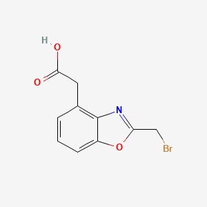 molecular formula C10H8BrNO3 B15207032 2-(Bromomethyl)benzo[d]oxazole-4-acetic acid 