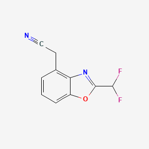 molecular formula C10H6F2N2O B15207072 2-(Difluoromethyl)benzo[d]oxazole-4-acetonitrile 