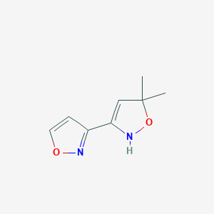 molecular formula C8H10N2O2 B15207131 5,5-Dimethyl-2,5-dihydro-3,3'-biisoxazole 