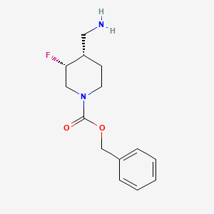 molecular formula C14H19FN2O2 B1520715 (3,4)-顺式-苄基 4-(氨甲基)-3-氟哌啶-1-羧酸酯 CAS No. 1228603-77-7