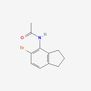 molecular formula C11H12BrNO B15207175 N-(5-bromo-2,3-dihydro-1H-inden-4-yl)acetamide 