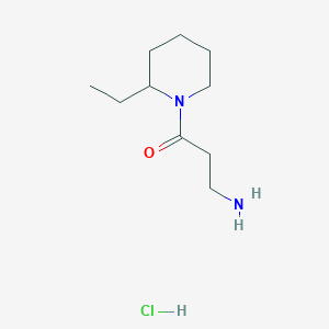 molecular formula C10H21ClN2O B1520719 3-Amino-1-(2-ethyl-1-piperidinyl)-1-propanone hydrochloride CAS No. 1220033-54-4