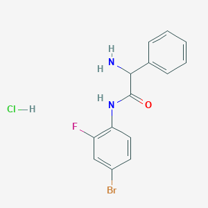 molecular formula C14H13BrClFN2O B1520720 2-amino-N-(4-bromo-2-fluorophenyl)-2-phenylacetamide hydrochloride CAS No. 1251922-74-3