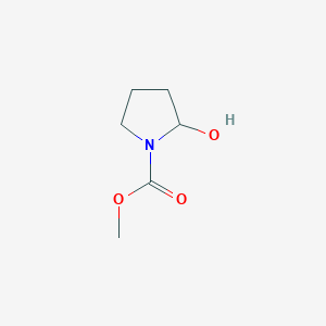 molecular formula C6H11NO3 B15207285 Methyl 2-hydroxypyrrolidine-1-carboxylate CAS No. 86953-80-2