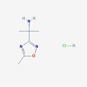 molecular formula C6H12ClN3O B1520730 2-(5-Methyl-1,2,4-oxadiazol-3-yl)propan-2-amine hydrochloride CAS No. 1240526-27-5