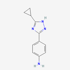 molecular formula C11H12N4 B1520736 4-(3-环丙基-1H-1,2,4-三唑-5-基)苯胺 CAS No. 1240528-81-7