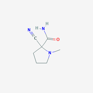 molecular formula C7H11N3O B15207433 2-Cyano-1-methylpyrrolidine-2-carboxamide 