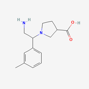 molecular formula C14H20N2O2 B1520750 1-(2-Amino-1-m-tolyl-ethyl)-pyrrolidine-3-carboxylic acid CAS No. 886363-94-6