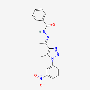molecular formula C18H16N6O3 B15207502 N'-(1-(5-Methyl-1-(3-nitrophenyl)-1H-1,2,3-triazol-4-yl)ethylidene)benzohydrazide CAS No. 624725-37-7