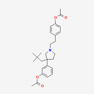 molecular formula C27H35NO4 B15207545 1-(p-Acetoxyphenethyl)-3-(m-acetoxyphenyl)-3-neopentylpyrrolidine CAS No. 38906-57-9