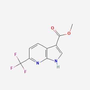 molecular formula C10H7F3N2O2 B15207591 Methyl 6-(trifluoromethyl)-1H-pyrrolo[2,3-b]pyridine-3-carboxylate 