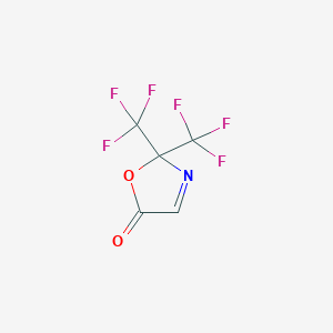 molecular formula C5HF6NO2 B15207600 5(2H)-Oxazolone, 2,2-bis(trifluoromethyl)- CAS No. 72681-60-8