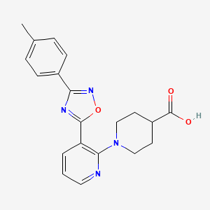 molecular formula C20H20N4O3 B1520764 1-{3-[3-(4-Methylphenyl)-1,2,4-oxadiazol-5-yl]pyridin-2-yl}piperidine-4-carboxylic acid CAS No. 1223883-26-8