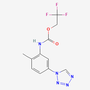 molecular formula C11H10F3N5O2 B1520789 2,2,2-trifluoroethyl N-[2-methyl-5-(1H-1,2,3,4-tetrazol-1-yl)phenyl]carbamate CAS No. 1241066-68-1