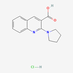 molecular formula C14H15ClN2O2 B1520791 2-(Pyrrolidin-1-yl)quinoline-3-carboxylic acid hydrochloride CAS No. 1240528-11-3
