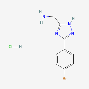 molecular formula C9H10BrClN4 B1520796 [3-(4-bromophenyl)-1H-1,2,4-triazol-5-yl]methanamine hydrochloride CAS No. 1240527-78-9