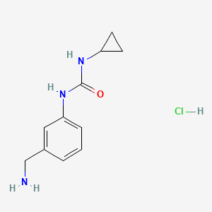 molecular formula C11H16ClN3O B1520797 1-[3-(Aminomethyl)phenyl]-3-cyclopropylurea hydrochloride CAS No. 1240527-87-0