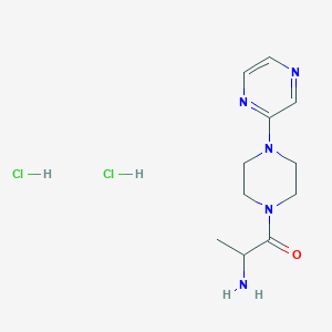 molecular formula C11H19Cl2N5O B1520798 2-Amino-1-[4-(pyrazin-2-yl)piperazin-1-yl]propan-1-one dihydrochloride CAS No. 1251923-63-3