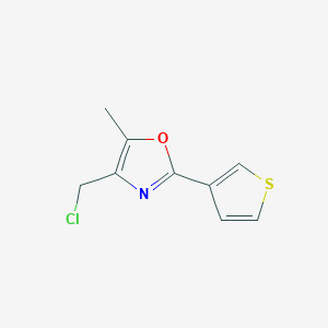 molecular formula C9H8ClNOS B1520799 4-(Chloromethyl)-5-methyl-2-(thiophen-3-yl)-1,3-oxazole CAS No. 1107663-77-3