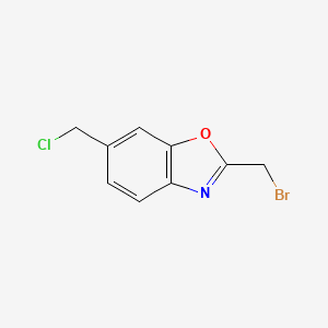 molecular formula C9H7BrClNO B15208029 2-(Bromomethyl)-6-(chloromethyl)benzo[d]oxazole 