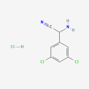 molecular formula C8H7Cl3N2 B1520804 2-Amino-2-(3,5-dichlorophenyl)acetonitrile hydrochloride CAS No. 1240528-10-2