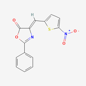 molecular formula C14H8N2O4S B15208045 (Z)-4-((5-Nitrothiophen-2-yl)methylene)-2-phenyloxazol-5(4H)-one 