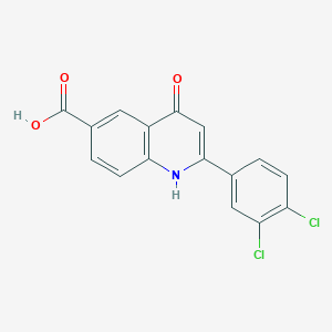 molecular formula C16H9Cl2NO3 B15208057 2-(3,4-Dichlorophenyl)-4-oxo-1,4-dihydroquinoline-6-carboxylic acid CAS No. 90034-21-2