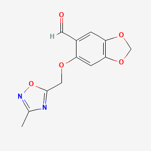 molecular formula C12H10N2O5 B1520809 6-[(3-甲基-1,2,4-恶二唑-5-基)甲氧基]-2H-1,3-苯并二氧杂芑-5-甲醛 CAS No. 1272176-98-3