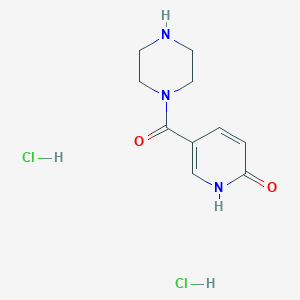 molecular formula C10H15Cl2N3O2 B1520813 5-(Piperazine-1-carbonyl)-1,2-dihydropyridin-2-one dihydrochloride CAS No. 1240529-45-6