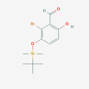 molecular formula C13H19BrO3Si B1520816 2-Bromo-3-{[tert-butyl(dimethyl)silyl]oxy}-6-hydroxybenzenecarbaldehyde CAS No. 347840-64-6