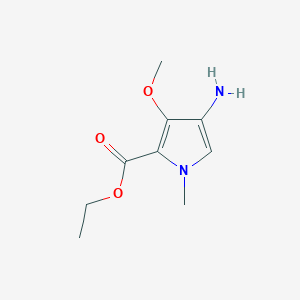 molecular formula C9H14N2O3 B15208216 ethyl 4-amino-3-methoxy-1-methyl-1H-pyrrole-2-carboxylate 