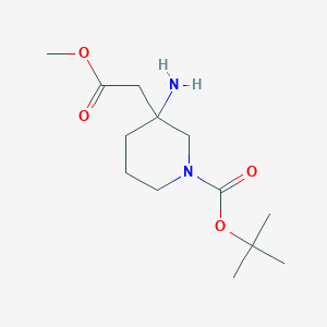 3-Amino-1-[(1,1-dimethylethoxy)carbonyl]-3-piperidineacetic acid methyl ester