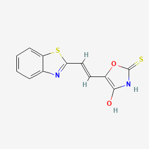 molecular formula C12H8N2O2S2 B15208319 5-(2-(Benzo[d]thiazol-2(3H)-ylidene)ethylidene)-2-thioxooxazolidin-4-one 