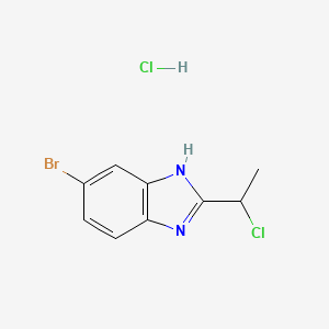 molecular formula C9H9BrCl2N2 B1520833 5-bromo-2-(1-chloroethyl)-1H-1,3-benzodiazole hydrochloride CAS No. 1240526-43-5