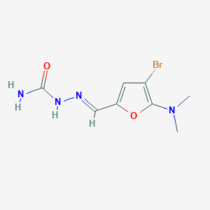 molecular formula C8H11BrN4O2 B15208330 2-((4-Bromo-5-(dimethylamino)furan-2-yl)methylene)hydrazinecarboxamide 