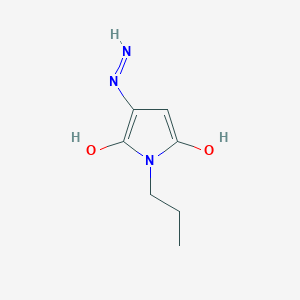 molecular formula C7H11N3O2 B15208351 3-Hydrazinyl-1-propyl-1H-pyrrole-2,5-dione 