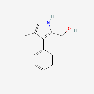 molecular formula C12H13NO B15208352 1H-Pyrrole-2-methanol, 4-methyl-3-phenyl- CAS No. 188716-78-1