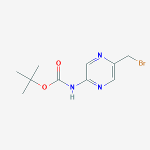 molecular formula C10H14BrN3O2 B1520844 tert-Butyl (5-(bromomethyl)pyrazin-2-yl)carbamate CAS No. 369638-69-7